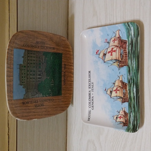 MCM Italian Souvenir Catch All Trays, Set of 2 Mid Century Decor Trays - Picture 1 of 6